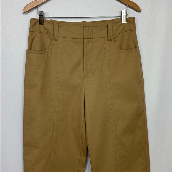 Vince Seam Front Cotton Straight Leg‎ Pants Tan Size 10 High Rise - Picture 6 of 15